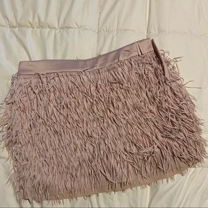 Pink Fringe Skirt from Express